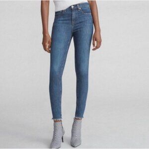 Rag & Bone High Rise Ankle Skinny Jeans in West Wash Blue Size 24